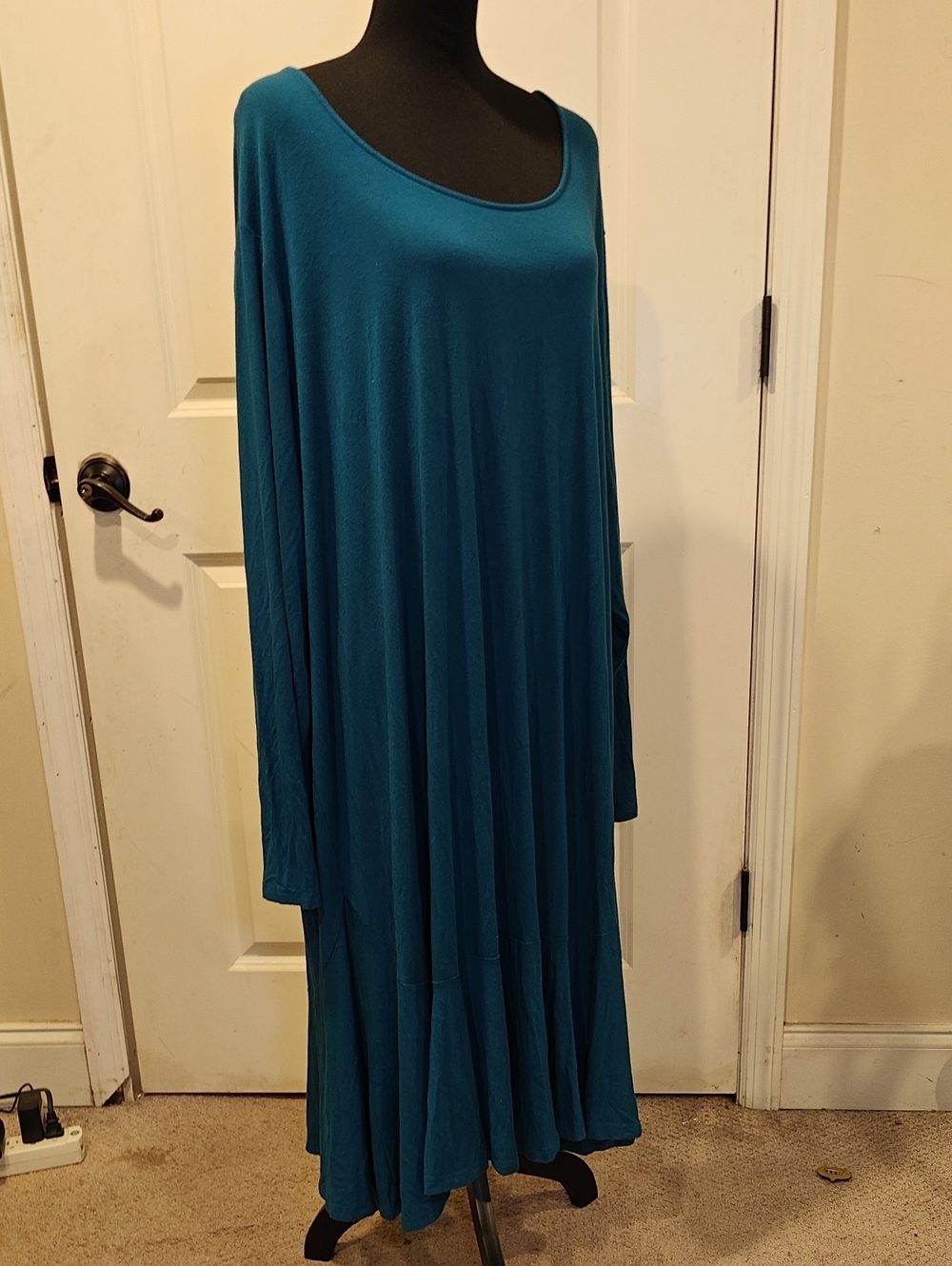 Terra & Sky Teal Long-Sleeve Maxi Dress